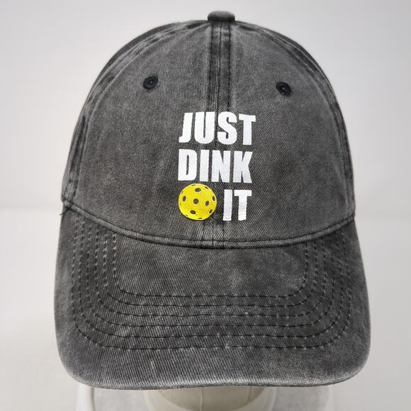 Just Dink It Slideback Baseball Cap Gray One Size Adjustable Vented Holes - Picture 2 of 8